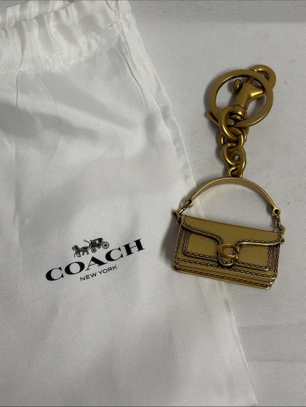 Coach Tabby Brass Purse Charm Keychain - Picture 2 of 4